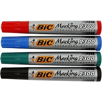 Boite De 12 Marqueur Permanent Bic Marking 2300 -Rouge